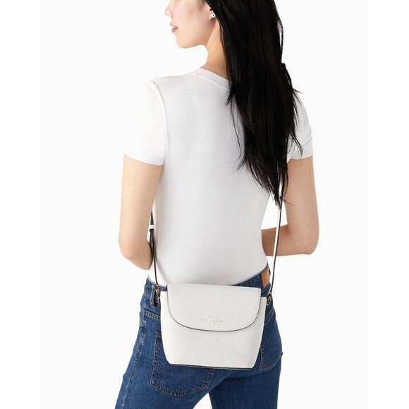 New Kate Spade Emmie Flap Crossbody Leather Quill Grey - Picture 5 of 5